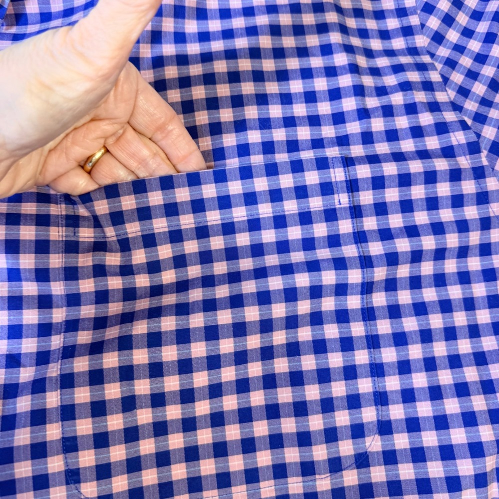 Brooks Brothers Button Down Shirt 3XL Purple Pink Gingham No-Iron Stretch Cotton - Picture 4 of 8